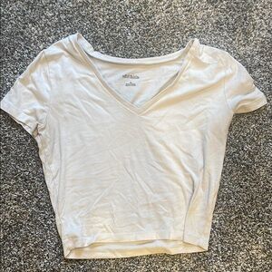 White V-Neck Women's Top